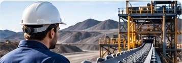 Engenheiro em operação de mineração